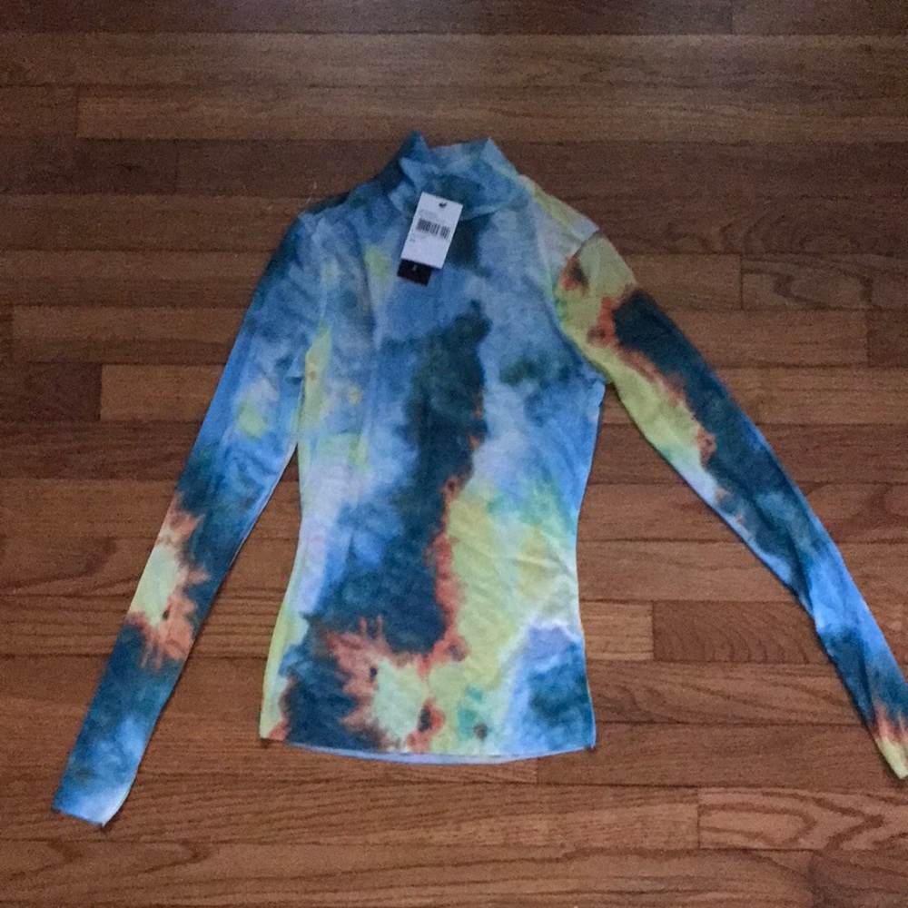 Mesh Mock Turtleneck
